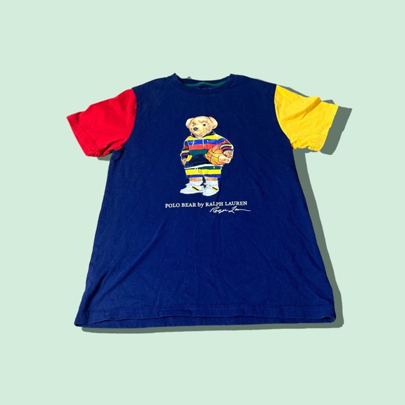 Polo Ralph Lauren Other - Polo Ralph Lauren Boys M 10-13 Polo Bear T-Shirt Red Blue Yellow Short Sleeve
